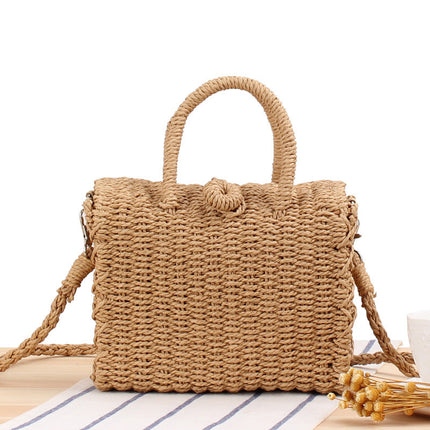 Sac À Main Raphia Marron