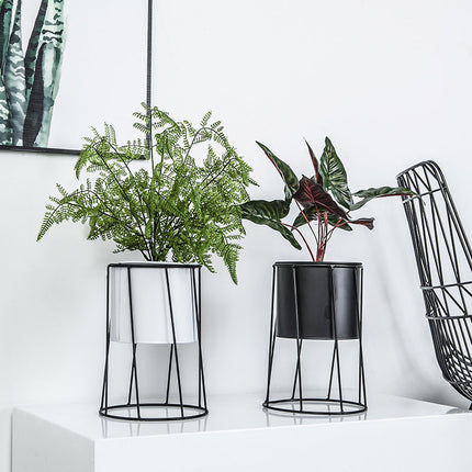 Cache Pot Sur Pied Noir Moderne S /