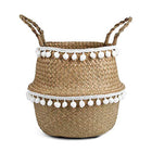 Cache-Pot En Osier Pompom 23 X 22 Cm Pots Et Cache-Pots