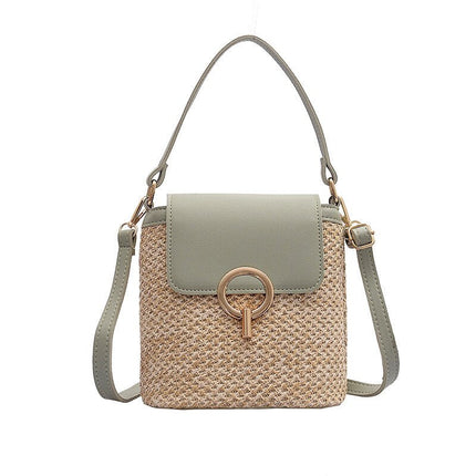 Sac A Main En Paille Vert À