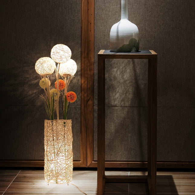 Lampadaire Fleur Rotin Lampadaires