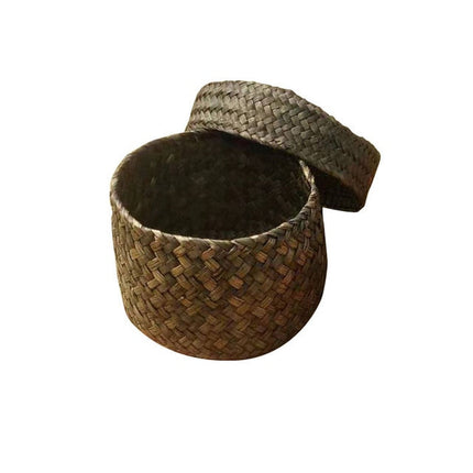 Panier En Rotin Avec Couvercle Foncé Paniers