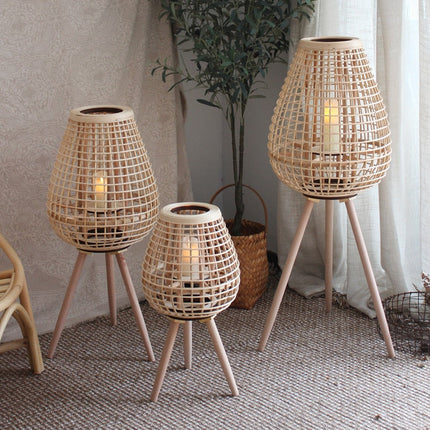 Lanterne Bougie Rotin Lampadaires