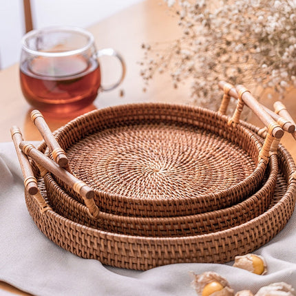 Panier Plateau Rond En Rotin Paniers