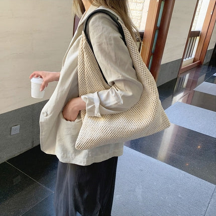 Sac En Paille Avec Anse Cuir