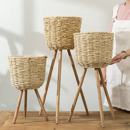 Cache Pot Sur Pied Bois Grande Taille
