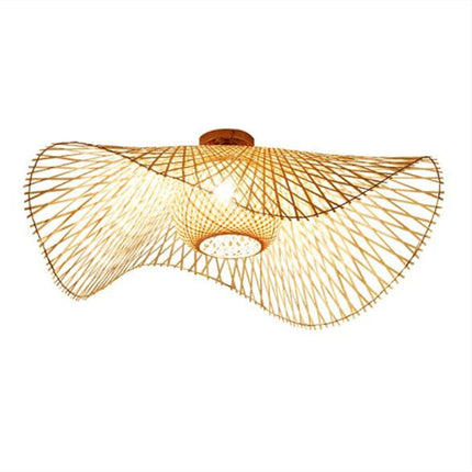 Plafonnier Rotin Salon 45Cm / Blanc Froid