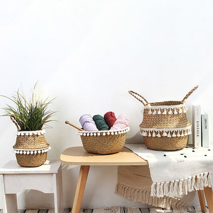 Cache-Pot En Osier Pompom Pots Et Cache-Pots