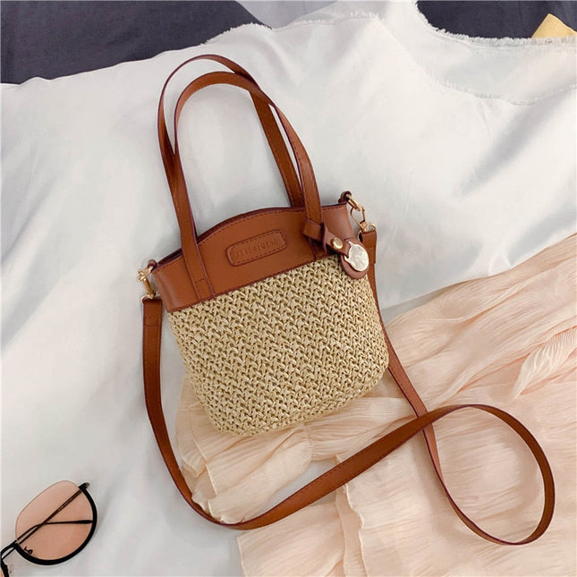 Sac En Paille Et Cuir Petit