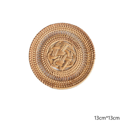 Dessous De Plat Rotin Vintage 13 Cm Plat