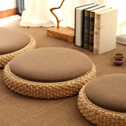 Pouf En Rotin & Tissu Poufs