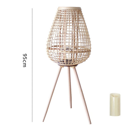 Lanterne Bougie Rotin 95 X 38 Cm Lampadaires