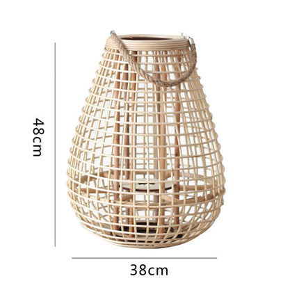 Porte Bougie Rotin 48 X 38 Cm Lampadaires
