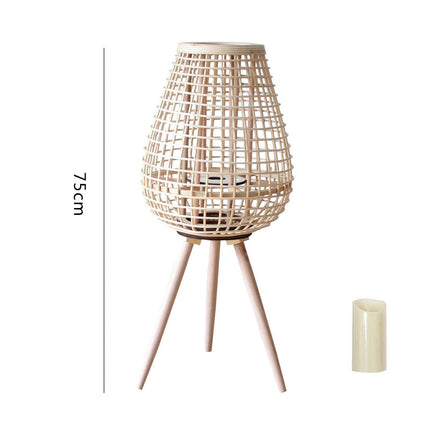 Lanterne Bougie Rotin 75 X 33 Cm Lampadaires