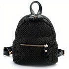 Sac À Dos Paille Mini Noir