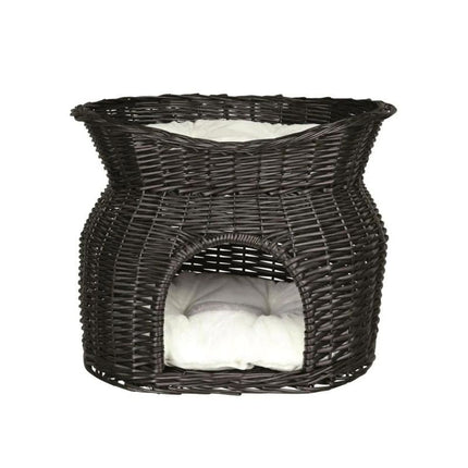 Panier Chat Osier Noir En