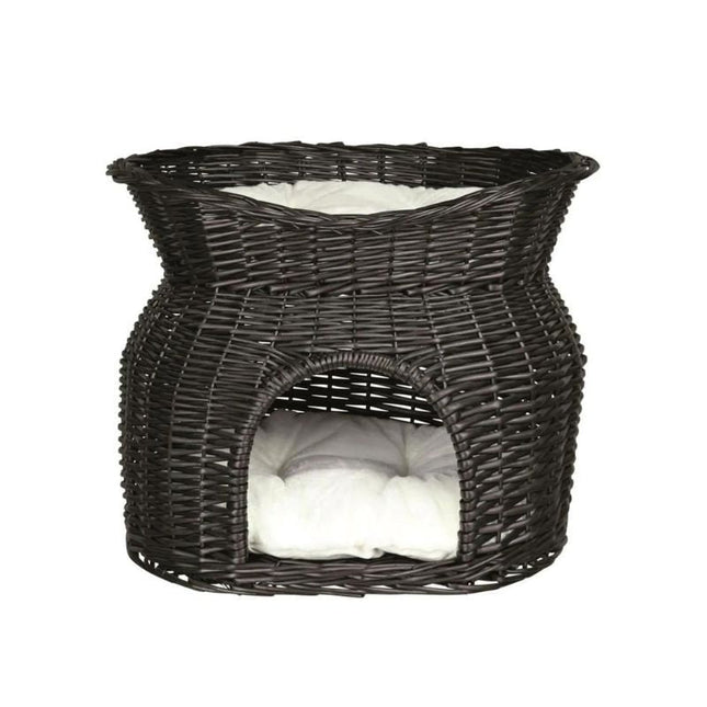 Panier Chat Osier Noir En