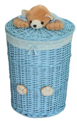 Panier À Linge En Osier Bleu Panier Linge Osier