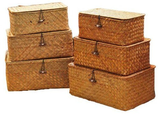 Panier Osier Rectangulaire Avec Couvercle
