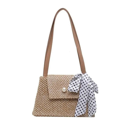 Petit Sac Rétro En Paille Beige Paille