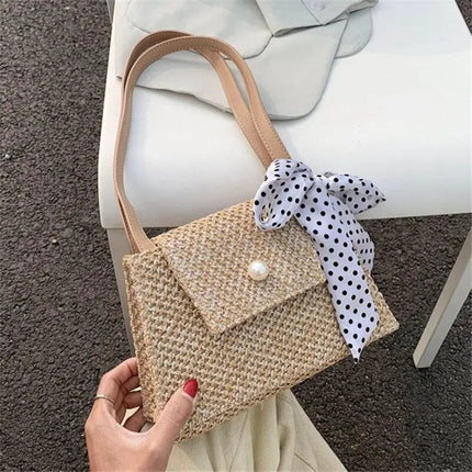 Petit Sac Rétro En Paille Paille