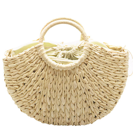 Sac Cabas Paille Tressé Beige