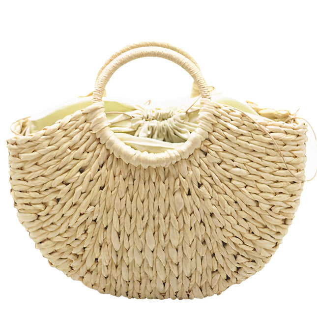 Sac Cabas Paille Tressé Beige