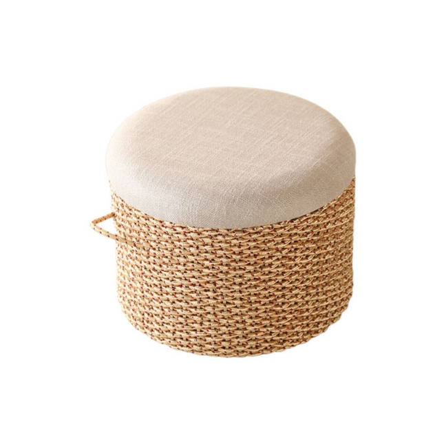 Pouf En Cordes Tressées Avec Coussin Poufs