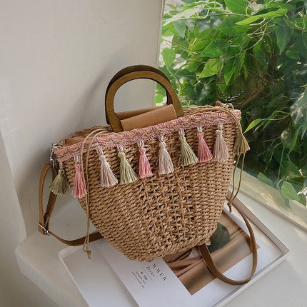 Sac De Plage Original Brun En Paille