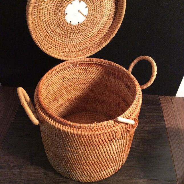 Panier À Linge Osier Avec Couvercle