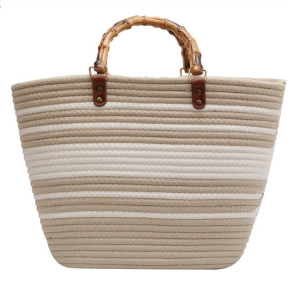 Sac De Plage Femme Paille Beige En