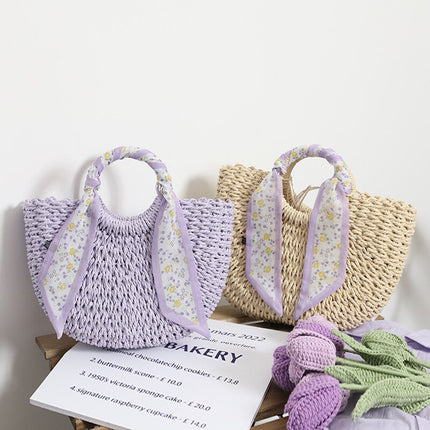 Sac De Plage Foulard En Paille