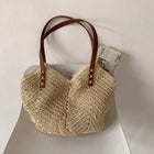 Grand Sac De Plage Paille Beige