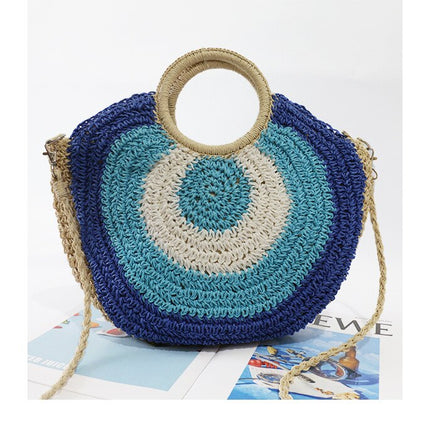 Grand Sac De Plage Chic Bleu Sac Plage En Osier