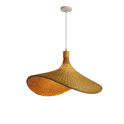 Suspension Rotin Chapeau 30Cm / Blanc Suspensions