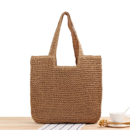 Sac En Paille Été Marron Foncé