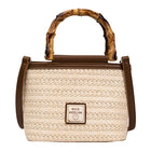 Sac En Paille Anse Bambou Beige