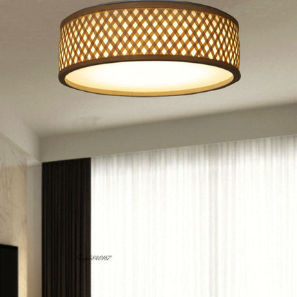 Plafonnier Rotin Led