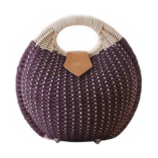 Sac À Main Osier Rond Pour Femme