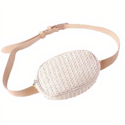 Sac Banane Paille Blanc À Main