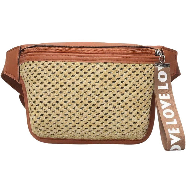 Sac Banane Paille Rectangulaire À Main