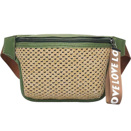 Sac Banane Paille Vintage À Main