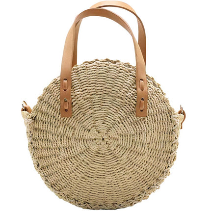 Sac Paille Rond Petit & Beige