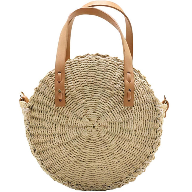 Sac Paille Rond Petit & Beige