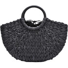 Sac Cabas Paille Tressé Noir