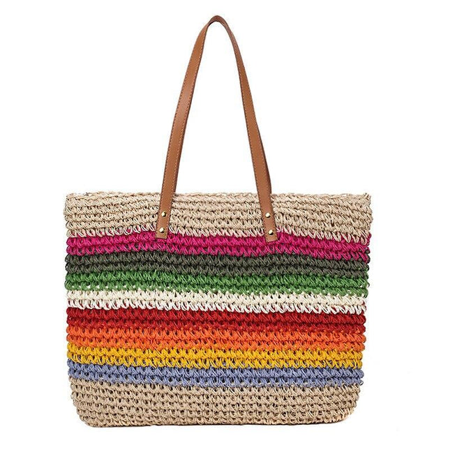 Sac Cabas Paille Multi Couleurs