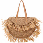 Sac Rond Paille À Franges