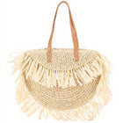 Sac Rond Paille Avec Frange