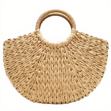 Sac Cabas Paille Tressé Marron