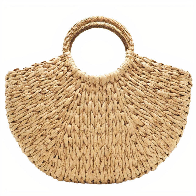 Sac Cabas Paille Tressé Marron